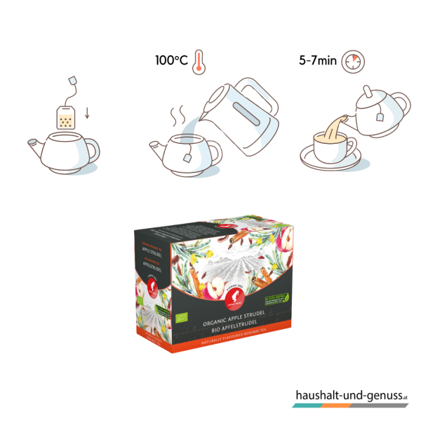Julius Meinl Bio Tee Apfelstrudel Tee Ziehzeit